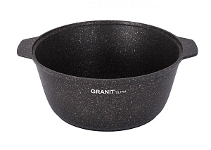 Кастрюля-жаровня 4л KUKMARA Granit Ultra Original стеклянная крышка антипригарное покрытие литой алюминий 000000000001204823