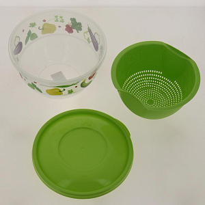 Дуршлаг с миской и крышкой с декором 3,3Л Phibo 4312943 000000000001189964