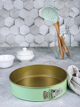 Форма для выпечки торта разъёмная с антипригарным покрытием D=26см ПОСУДА ЦЕНТР (желтый, мята, розовый) ФР-26 а/п 000000000001199098