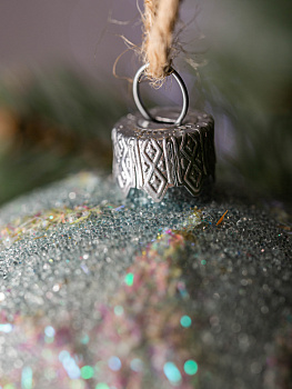 Декоративное украшение 9см Шар 4,5 БИРЮСИНКА Морозный стекло 000000000001179986