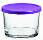 BASIC Контейнер 220мл 8,5х8,5х6см PASABAHCE фиолетовая крышка стекло