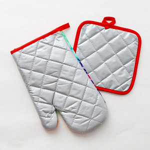 Набор кухонный Доляна Радуга (прихватка 17х17см + рукавица 26х16см) 100%пэ 4902052 000000000001200866