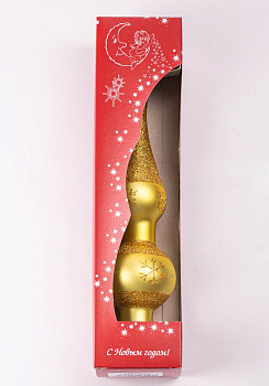 Верхушка для елки 20см БИРЮСИНКА Зимняя золото стекло 000000000001207633