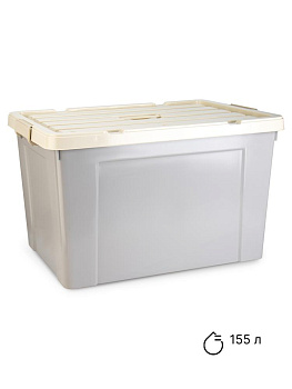 Контейнер для хранения 155л с крышкой прямоугольгый серый полипропилен 000000000001227853