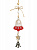 Новогоднее подвесное украшение Колокольчик из древесины тополя с колокольчиком из черного металла 12,5x0,6x4,3см 82163 000000000001201799