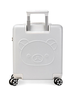 Чемодан на колесах S (38х20х43см) мишка белый ABS 000000000001226533
