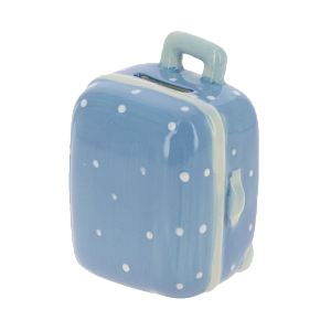 Декоративная копилка Синяя в горошек из керамики / 10х9х6см арт.76545 000000000001195735