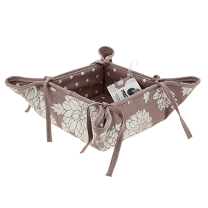 Корзина для хлеба 20x20x10cm DeNASTIA Коллекция"Пионы"100%хлопок/30%полиэстер,белый/розовый B000052 000000000001202714