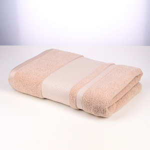 Полотенце 70х130см Dina Me бордюр репс бежевое 100% хлопок 000000000001208710