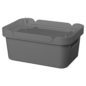 Ящик 27х19х12см 4,6л ECONOVA LUXE универсальный с крышкой серый пластик 000000000001206121