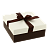 Коробка подарочная с бантом РОМБ-крупный 170x170x70мм слоновая кость/шоколадый квадрат бумага тисненая/шоколадная лента 3139 Д10103К.172.3 000000000001205117
