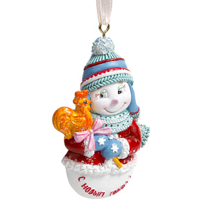 Декоративное украшение 5,5х1,5х8см ФЕНИКС-ПРЕЗЕНТ Снеговик с конфетой полиэтилен 000000000001179842