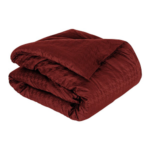 Пододеяльник 175x210см DE'NASTIA гусиная лапка бордовый жаккард сатин хлопок 100% 000000000001217233
