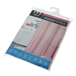 Штора для ванной Pink leaf, 180х200 см 000000000001176542