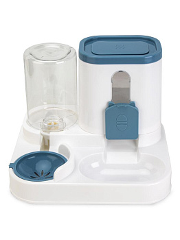 Автокормушка с автопоилкой для животных 23х25х20см бело-серый полипропилен 000000000001229127