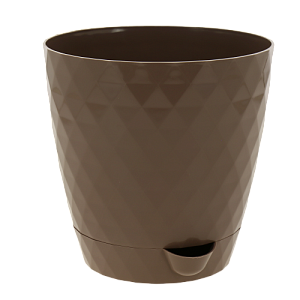Горшок для растений Румба 1,5л мокко с пристежным поддоном прикорневой полив 000000000001196340