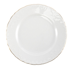 Тарелка обеденная 25см CMIELOW Рококо Золотая мелкая отводка фарфор 000000000001216746