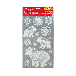 Наклейки новогодние на стекло 48х24см QLPG - 228 000000000001220344