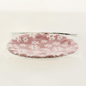 Тарелка бумажная 6шт/17см СФЕРА со снежинками красный 000000000001181700