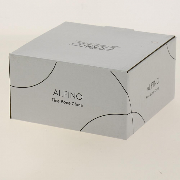 Чайная пара костяной фарфор 210мл Alpino ESPRADO, отводка сметаллическим блеском, серебристая, можно мыть в ПММ, можно в микроволновой печиALP021WE303 000000000001193127