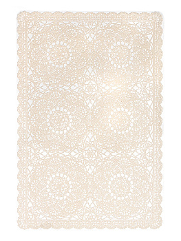 Салфетка сервировочная 30x45см праздничная ПВХ100% ажурная, молочный  E020211 000000000001202915