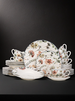 Набор столовой посуды 30 предметов Дэ Флер фарфор Набор столовой посуды 30 предметов Дэ Флер фарфор 000000000001221471