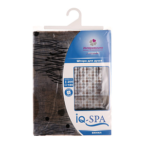Штора для ванной комнаты IQ-Spa, 180х200 см, ПВХ 000000000001126386