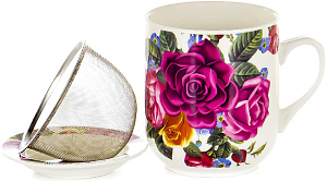 Кружка заварочная 350мл OLAFF металлическое сито подарочная упаковка фарфор 000000000001170833