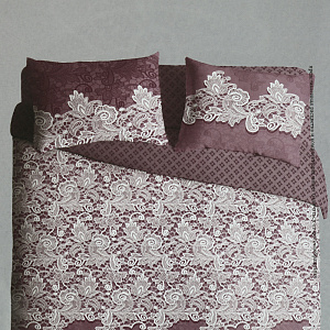 Комплект постельного белья семейный Павлина Ажур лиловый бязь 125гр/м2 100% хлопок 000000000001203585