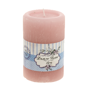 Свеча пеньковая 110х70мм Дольче Вита розовая 000000000001209282