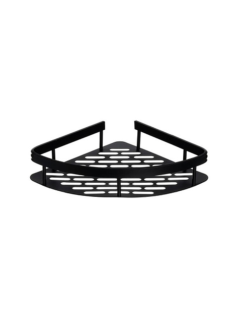 Полка навесная 28x21x5см DE'NASTIA угловая черный алюминий 000000000001227439