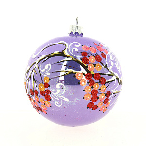 Декоративное украшение Шар 5 D10см БИРЮСИНКА Зимняя ветка стекло 000000000001095108
