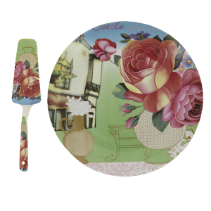 Набор для торта 2 предмета (блюдо 27см/лопатка) OLAFF Ваза с цветами фарфор 000000000001193911