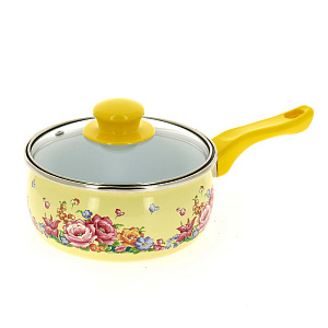 Ковш эмалированный с стекл. крышкой  Японский сад 1,65л. 195764 000000000001183188