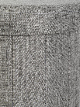 Пуфик складной 38х33см круглый серый велюр 000000000001226425