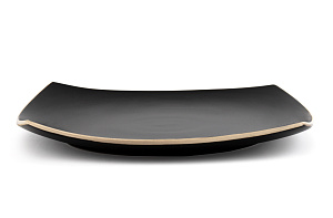 Тарелка десертная 19см квадратная черный глазурованная керамика 000000000001213890