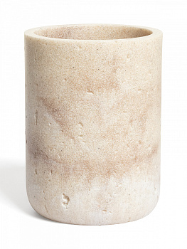 Стакан для зубных щеток 270мл 7,5см DE'NASTIA Ronda белая волна песочный полирезина 000000000001227014