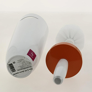 Ёрш с подставкой для унитаза бело-оранжевый D10см H35см пластик PRIMANOVA M-E05-08 000000000001201687