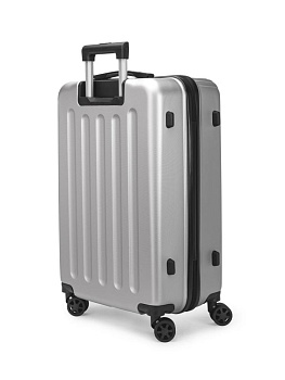 Чемодан на колесах L (48х30х75см) геометрия серебро ABS 000000000001226513