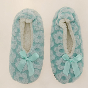 Туфли домашние (тапки) цветочек бирюзовый р.38-40 100%пэ J000075(38-40) 000000000001192951
