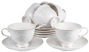 Набор чайный фарфор 12шт  6 чашек 220мл+6 блюдец подарочная упаковка ГАЛАТЕЯ Balsford 101-30001 000000000001193983