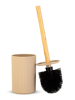 Ерш для унитаза 9,8х9,8х37см с подставкой бежевый полипропилен/бамбук 000000000001226602