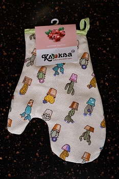 Рукавица кухонная,Серия Кактусы.ткань рогожка,100% хлопок,арт 027-050 000000000001191576