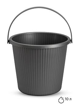 Ведро-стул 10л FORA с крышкой вельвет серый полиэтилен 000000000001227346