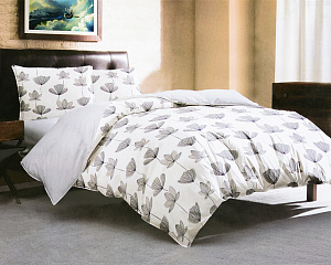 Комплект постельного белья Евро LUCKY (пододеяльник, наволочки 70х70см-2шт) пурпур серый хлопок 100% 000000000001217121