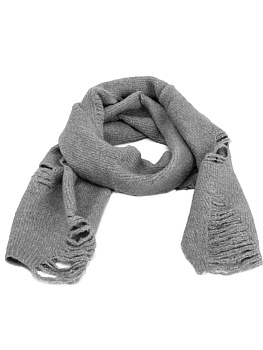 Шарф 30х200см рваный серый полиэстер 000000000001229229