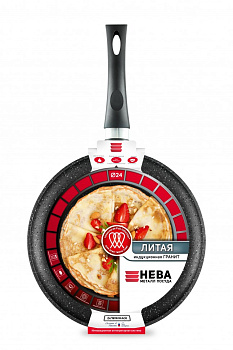 Сковорода блинная 24см НЕВА МЕТАЛЛ ПОСУДА Гранит индукция алюминий 000000000001212690