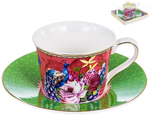 Пара чайная 200мл/блюдце BALSFORD Маркиза Павлин подарочная упаковка фарфор 000000000001197851