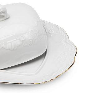 Масленка CMIELOW Рококо Золотая отводка фарфор 000000000001216735