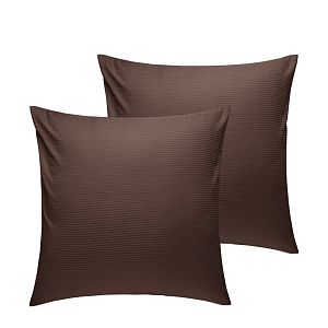 Наволочки 70х70см-2шт DE'NASTIA коричневый сатин-страйп 3мм хлопок-100% 000000000001215557